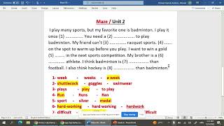 Maze Grade 6 Access Units 1&2 مراجعة لغة انجليزية للصف السادس