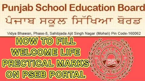 HOW TO FILL WELCOME LIFE PRECTICAL MARKS ON PSEB 5TH,8TH,10,CLASS !!