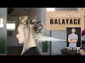 Corrective Balayage - How to EASILY remove PURPLE shampoo stained hair, and brighten with BALAYAGE!