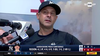 Aaron Boone on 7-3 loss to Angels, Carlos Rodón's outing