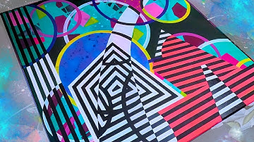 Demo: Geometric Abstract Art With Masking Tape and Spray Paint (4K)