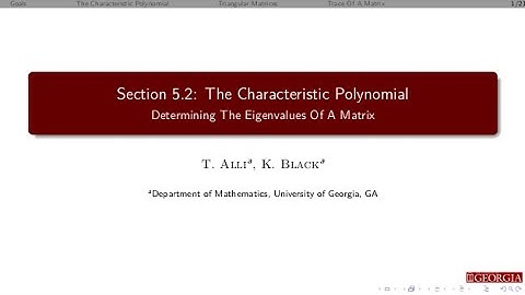 5.2 - The Characteristic Polynomial - Part 1 of 2