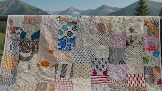 Indian handmade silk patchwork quilt