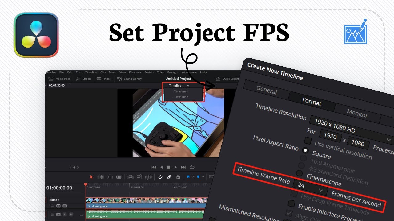 How to change timeline frame rate in DaVinci Resolve - YouTube