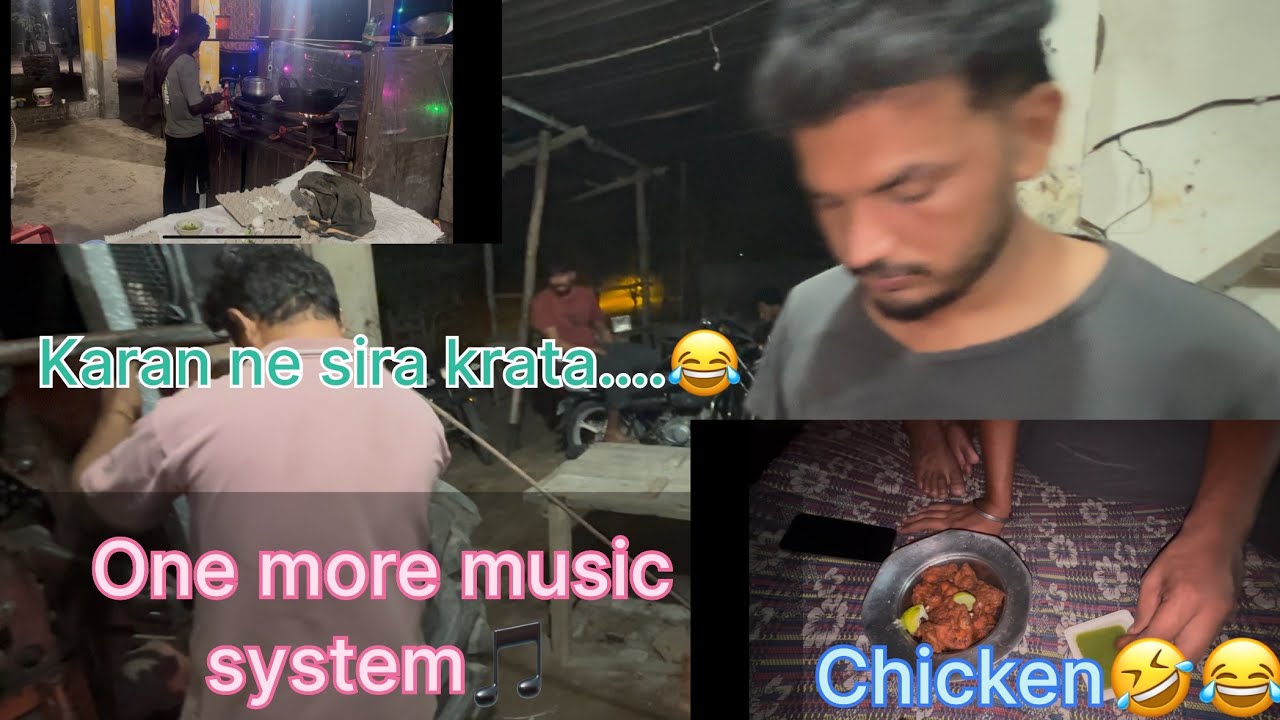 Music system fitting/ bhukh bhut lgi c🤣/ funny vlog