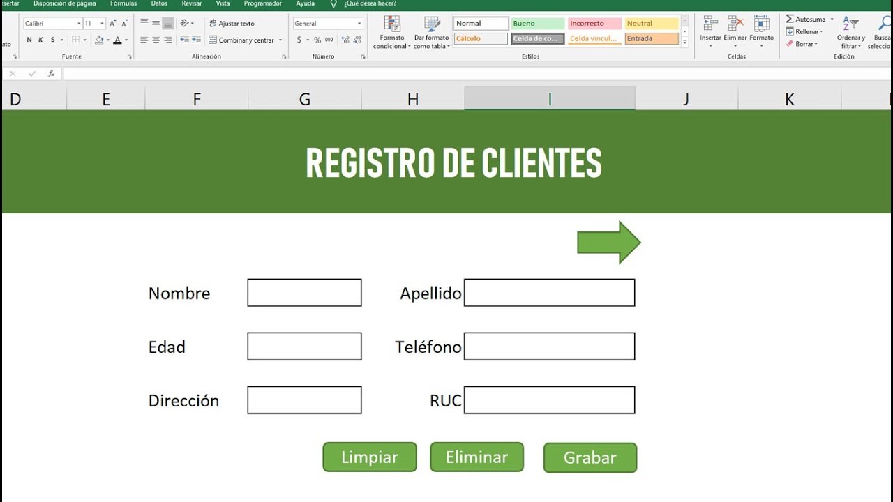 Como crear una base de datos en excel