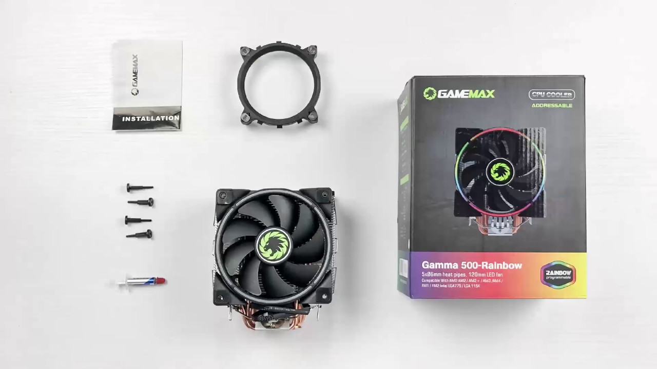 Air Cooler Gamemax Gamma 500, 125mm, Intel/AMD, RGB, C/ Controladora  RMT1673N - Cavuca: a loja de informática campeã!