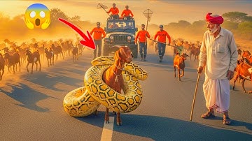 Brave Heroes Save Helpless Goat from GIANT Python