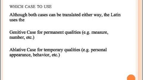 Genitive and ablative of description