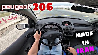 رانندگی با پژو ۲۰۶ تیپ ۵  driving a peugeot 206 (made in iran)