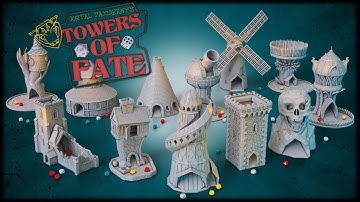 Towers of Fate Kickstarter - 3D printable scenic dice towers for tabletop gaming.