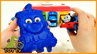[장난감TV]뽀로로 타요 토마스와 친구들 틀을 이용한 컬러 플레이도우 얼굴 만들기 놀이 애니메이션 Pororo Doll Color Play-Doh Make Thomas face