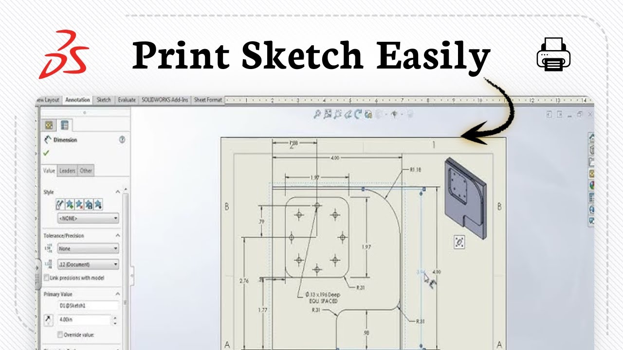 Solidworks Output How to print a sketch in SolidWorks (Quick Output) - YouTube