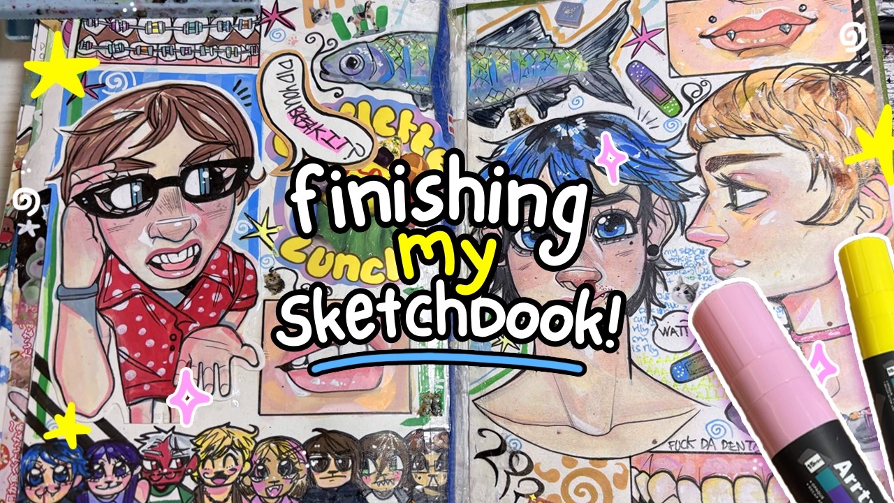 Finish My Sketchbook With me! 📗