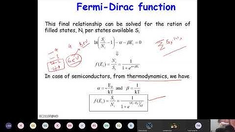 L11 Fermi Dirac distribution function and carrier concentration