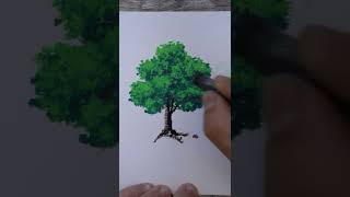 How to draw a tree in oil pastels. #shorts #shortsdrawing screenshot 2