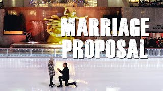 Surprise Marriage Proposal at the Rockefeller Center Ice Skating Rink (Phil \& Carol)