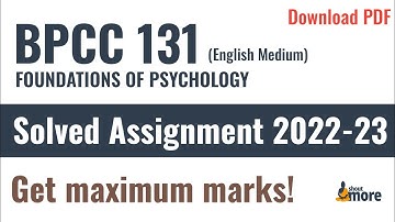 IGNOU BPCC 131 Solved Assignment 2022-23 (English Medium) | PDF Download