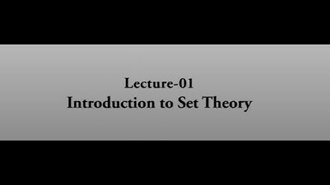 Introduction to Set Theory #swayamprabha #CH38SP