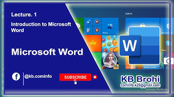 Lec. 1. Introduction to Microsoft Word || in Urdu / Hindi  || KB Brohi
