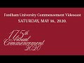 Fordham University Commencement 2020