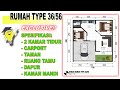 INSPIRASI DENAH RUMAH TYPE 36/56 || COCOK SEBAGAI INSPIRASI PERUMAHAN SUBSIDI || DENAH WARNA