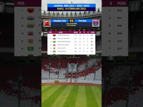 Jadwal BRI Liga 1 Hari Ini ~ Madura United vs Persita ~ Klasemen BRI Liga 1 2023 #shorts