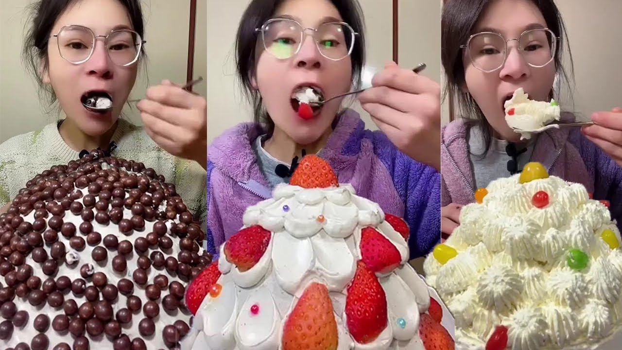 The most delicious Cream Cakes Yummy ASMR Chinese Mukbang Cake Eating