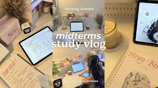 72hrs midterms study vlog🩺📚: 3 AM stu(dying), being productive, exam hell week 🍓| ft. geekshare