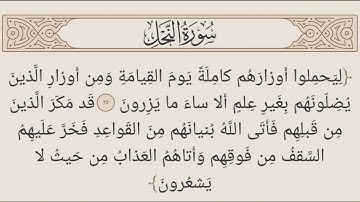 سورة النحل(١-٣٧) للشيخ ماجد الجعدي