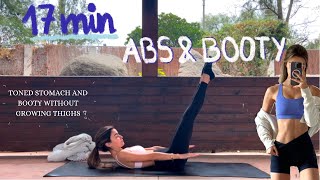 17MIN abs and booty pilates workout // tone stomach + booty without growing thighs // no equipment