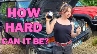 I challenge my girl to change the oil on our car | Service our Land Rover Range Rover Classic