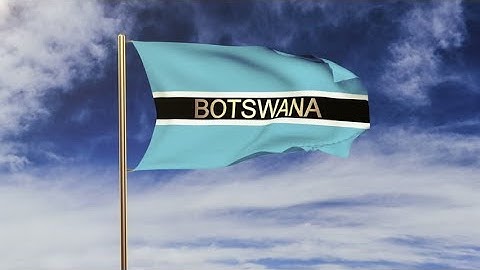 4K Botswana flag with title waving in the wind. Looping sun rises style. Animation loop Stock video