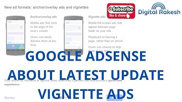 Google AdSense about Latest Update Vignette Ads  - google AdSense 2020 || Digital Rakesh