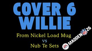 2-4 Load Mug Cover 6 Willie as a weapon to defend Bunch Te and Trips Te Flex. Madden 26.