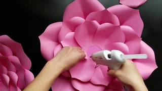 Diy paper flower, template 9 large paper flower