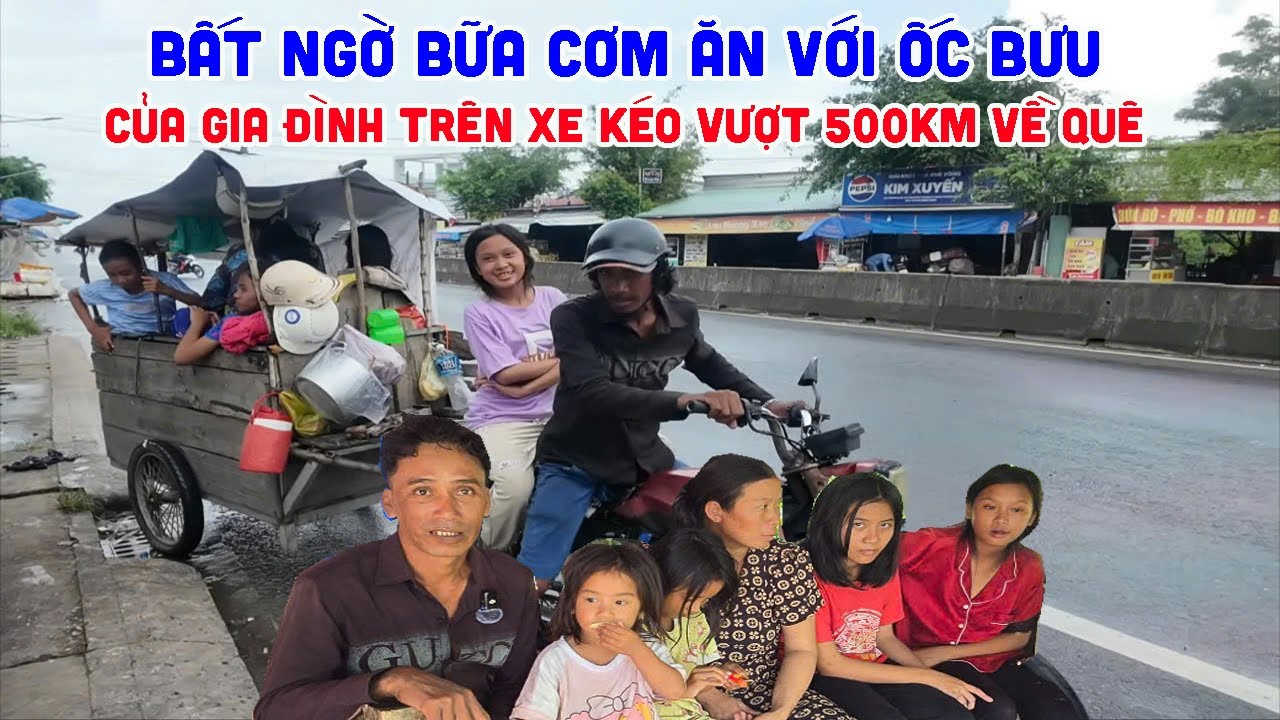 Bất ngờ bữa cơm Với Ốc Bưu của  cả gia đình trên xe tự chế vượt 500km về Cà Mau