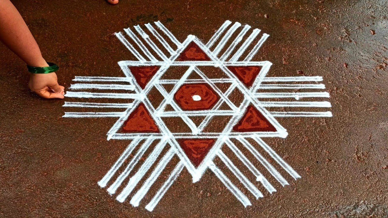 Karthigai Deepam star padi kolam|5*3 Karthika masam villaku kolam|deepam muggulu|Super rangoli