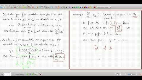Chapitre XXX, partie 2.1 : Dérivées partielles.