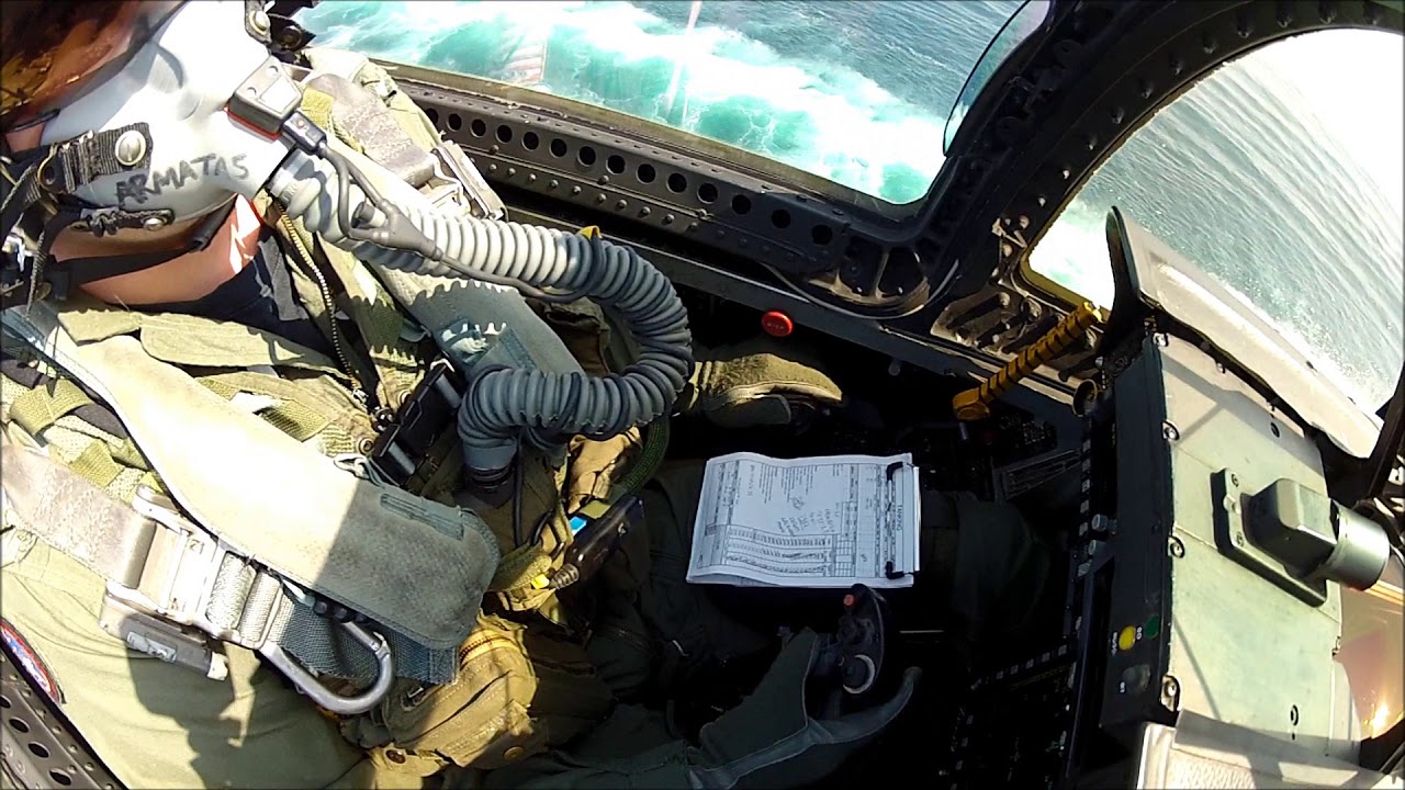 F/A-18E Super Hornet carrier landing cockpit controls