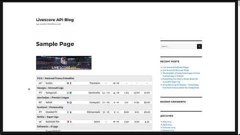 Live Scores WordPress Plugin in less than 3 minutes
