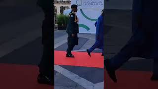President Bola Tinubu arrives PALAIS BROIGNART for the closing of the new global finance in paris Guide