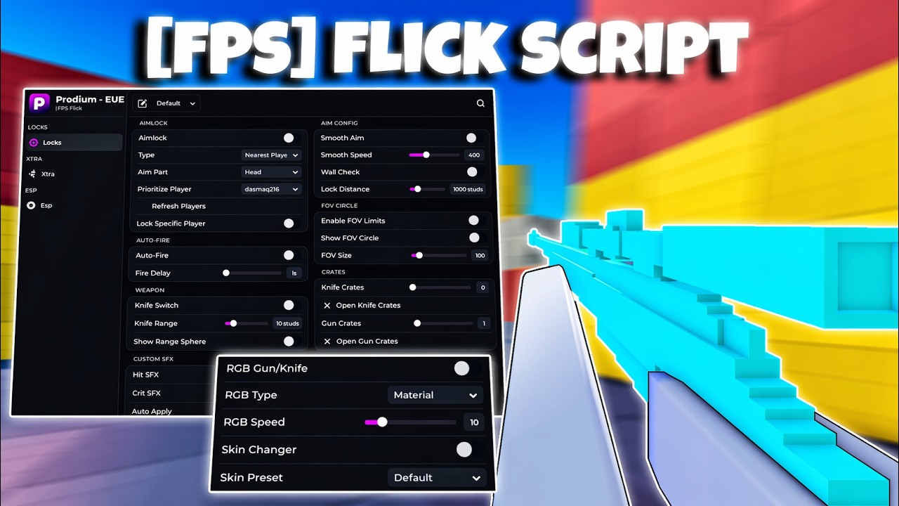 [FPS] Flick Script - AIMBOT, AUTO FIRE, SILENT AIM, SKIN CHANGER ESP ...