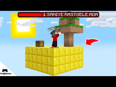 1 SANİYE FARKLI UÇAN ADA 😱 - Minecraft