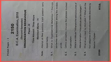 Organizational Behaviour BCA 2nd sem paper