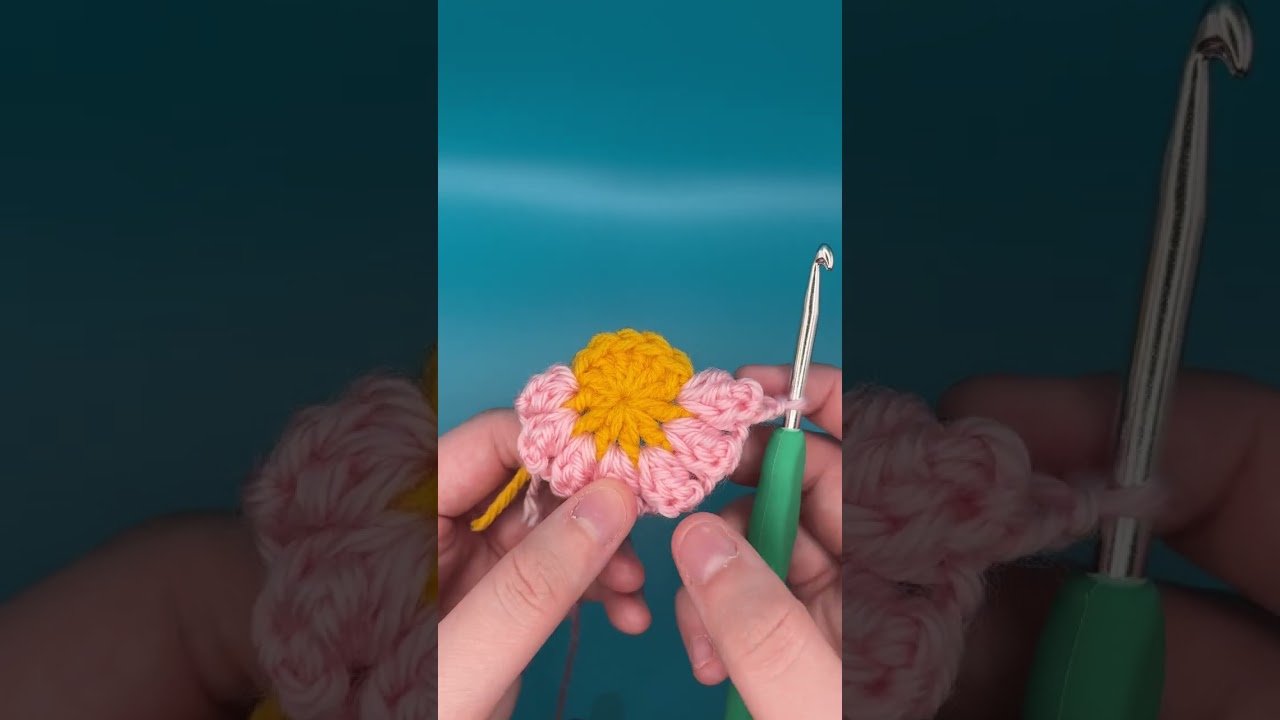 12 double crochet petals