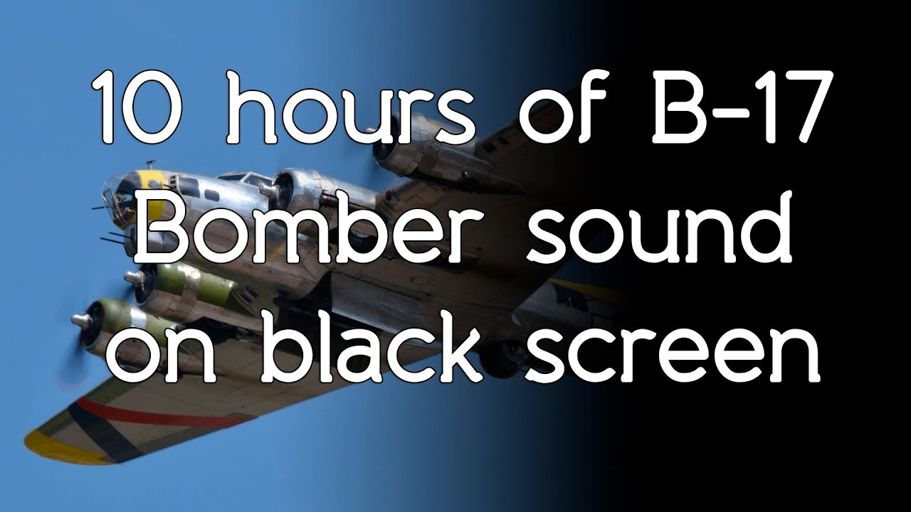  B 17 Bomber airplane sound on high quality white noise ASMR black screen dark screen