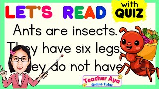 PRACTICE READING | LEARN TO READ |English Reading Lesson with QUIZ | Teacher Aya