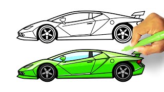 How to DRAW a LAMBORGHINI CAR step by step - [ Drawing Tutorial ]