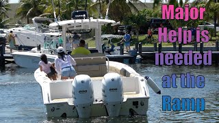 Help Is Needed at the Ramp to Save a Truck | Miami Boat Ramps | Black Point